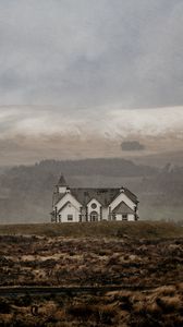 Preview wallpaper castle, fog, valley