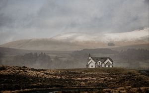 Preview wallpaper castle, fog, valley