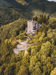 Preview wallpaper castle, forest, aerial view, building, old