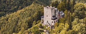 Preview wallpaper castle, forest, aerial view, building, old