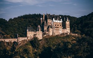 Preview wallpaper castle, forest, architecture, eltz castle, wierschem, germany
