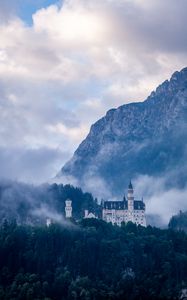 Preview wallpaper castle, forest, fog, germany