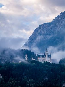 Preview wallpaper castle, forest, fog, germany