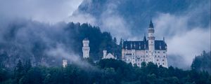 Preview wallpaper castle, forest, fog, germany