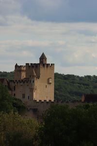 Preview wallpaper castle, forest, trees, horizon, clouds
