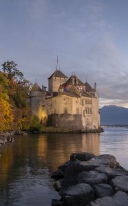 Preview wallpaper castle, fortress, lake, architecture, old