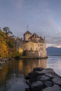 Preview wallpaper castle, fortress, lake, architecture, old
