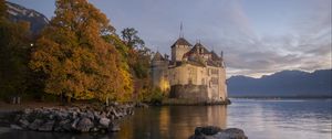 Preview wallpaper castle, fortress, lake, architecture, old