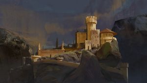 Preview wallpaper castle, fortress, rock, old, art