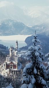 Preview wallpaper castle, germany, wood, mountains, solitude