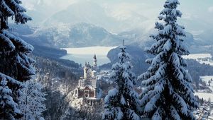 Preview wallpaper castle, germany, wood, mountains, solitude