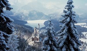 Preview wallpaper castle, germany, wood, mountains, solitude