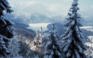 Preview wallpaper castle, germany, wood, mountains, solitude