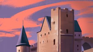 Preview wallpaper castle, hill, slope, art