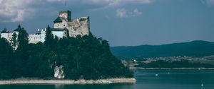 Preview wallpaper castle, hill, trees, sea