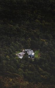 Preview wallpaper castle, homestead, view from above, forest