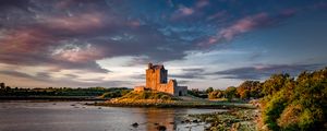 Preview wallpaper castle, island, water, sky