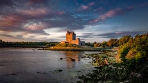 Preview wallpaper castle, island, water, sky