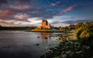 Preview wallpaper castle, island, water, sky