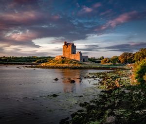 Preview wallpaper castle, island, water, sky