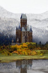 Preview wallpaper castle, landscape, art, autumn