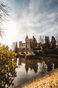 Preview wallpaper castle, landscape, lake, reflection