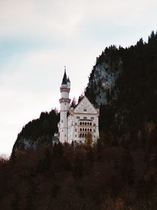 Preview wallpaper castle, mountain, forest, architecture, ancient