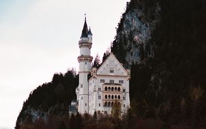 Preview wallpaper castle, mountain, forest, architecture, ancient