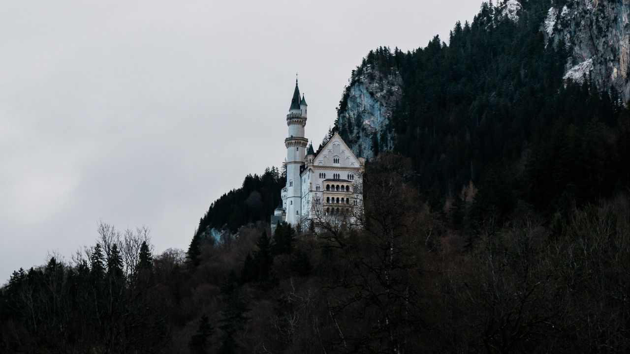 Wallpaper castle, mountain, slope, architecture, nature