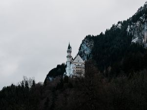 Preview wallpaper castle, mountain, slope, architecture, nature