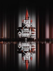 Preview wallpaper castle, palace, reflection, building