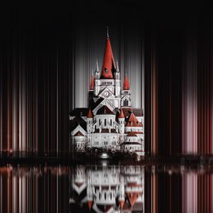 Preview wallpaper castle, palace, reflection, building