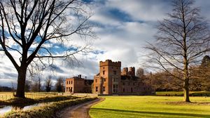 Preview wallpaper castle, road, grass