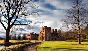 Preview wallpaper castle, road, grass