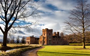 Preview wallpaper castle, road, grass