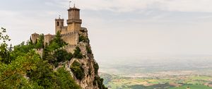 Preview wallpaper castle, rock, bushes