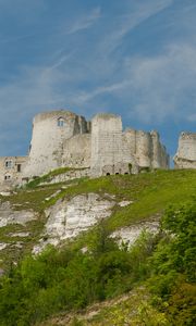 Preview wallpaper castle, ruins, fortress, hill, architecture, towers