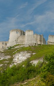 Preview wallpaper castle, ruins, fortress, hill, architecture, towers