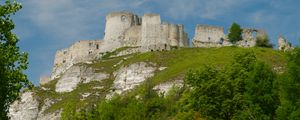 Preview wallpaper castle, ruins, fortress, hill, architecture, towers