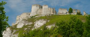 Preview wallpaper castle, ruins, fortress, hill, architecture, towers