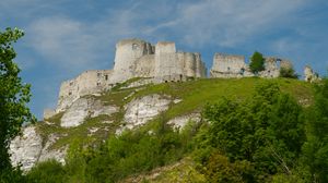 Preview wallpaper castle, ruins, fortress, hill, architecture, towers