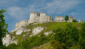 Preview wallpaper castle, ruins, fortress, hill, architecture, towers