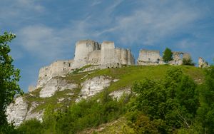 Preview wallpaper castle, ruins, fortress, hill, architecture, towers