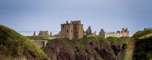 Preview wallpaper castle, slope, cliff, building, grass