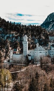 Preview wallpaper castle, tower, trees, road