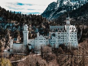 Preview wallpaper castle, tower, trees, road