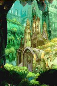 Preview wallpaper castle, trees, herbs, forest