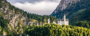 Preview wallpaper castle, trees, mountain