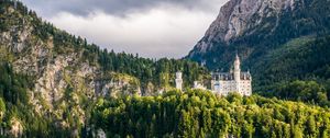 Preview wallpaper castle, trees, mountain