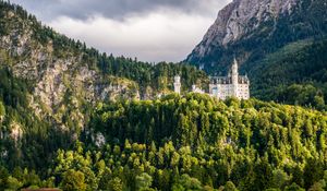 Preview wallpaper castle, trees, mountain